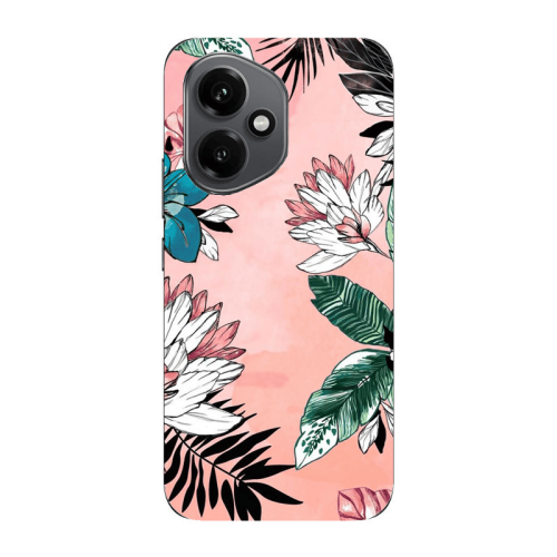 Honor Magic 400 Tropical flowers Transparent Silicone TPU Θήκη